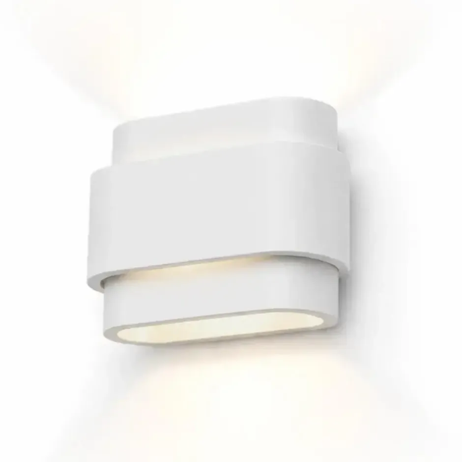 Artdelight Wandlamp Metz - 2 lichts - wit - 9x16 cm