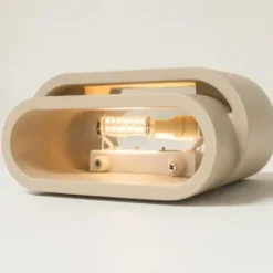 Artdelight Wandlamp Metz - 2 lichts - beige - 9x16 cm