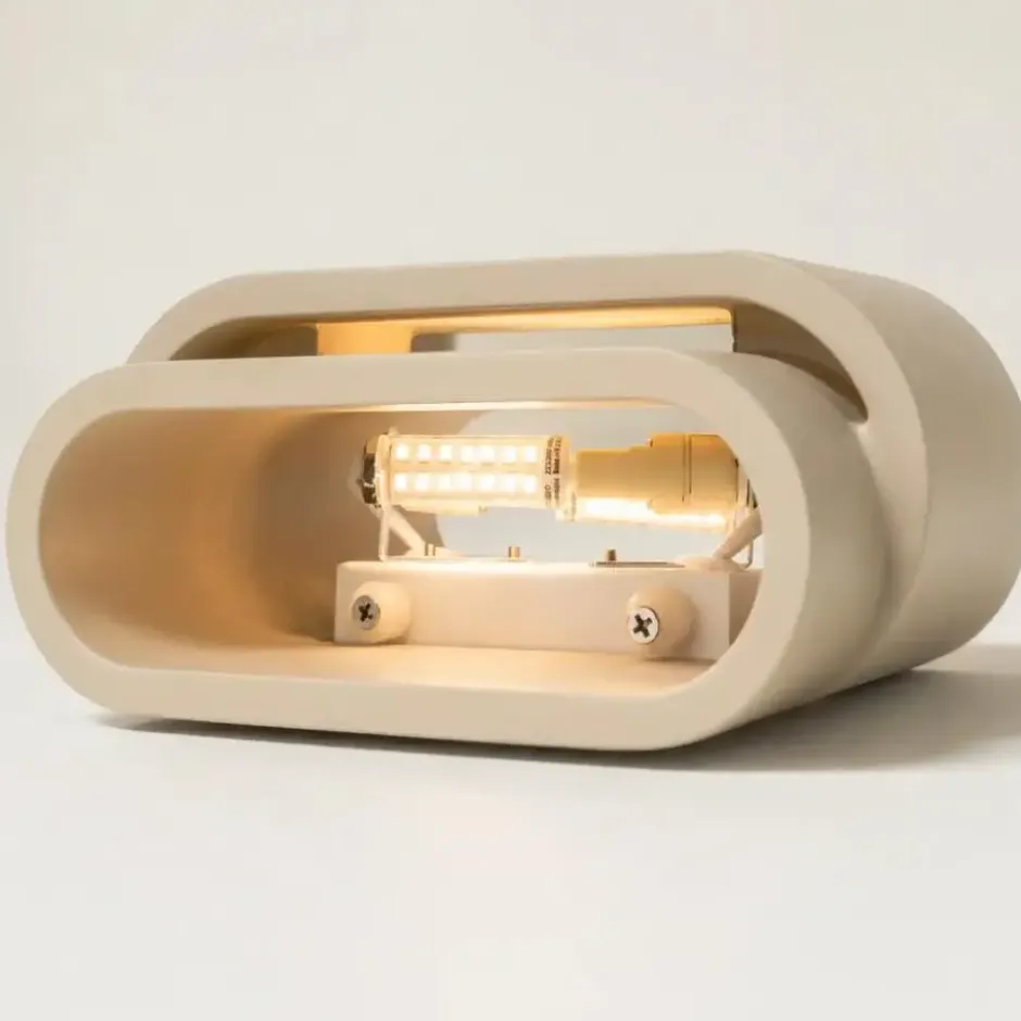 Artdelight Wandlamp Metz - 2 lichts - beige - 9x16 cm