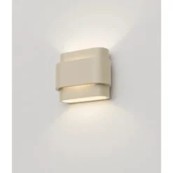 Artdelight Wandlamp Metz - 2 lichts - beige - 9x16 cm
