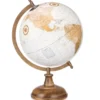 Arte R Decoratie Wereldbol - wit - houten voet - D21 x H32cm