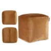Arte Regal Poef - fluweel - bruin - 30 x 30 cm - vierkant