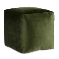 Arte Regal Poef - fluweel - donkergroen - 30 x 30 cm - vierkant