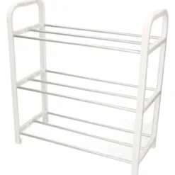 Arte r Schoenenrek - wit - metaal en kunststof - 3-laags - 40 cm