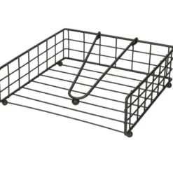 Artex Servettenhouder met stop - zwart - metaal - 21 cm