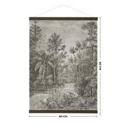 Art for the Home Hangende Poster Linnen 80x60cm - Jungle Sepia