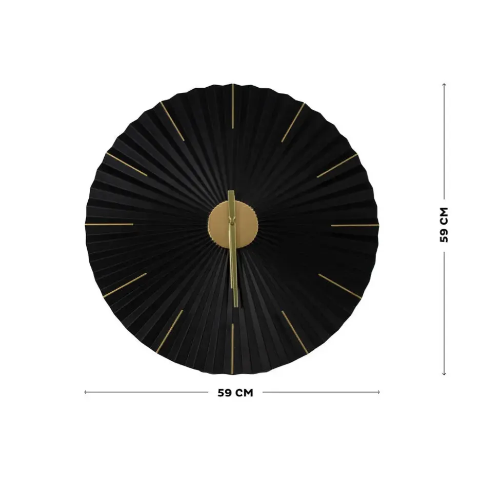 Art for the Home Klok Luxe zwart en goud Hangende Klok Origami 59cm