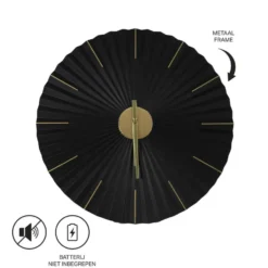 Art for the Home Klok Luxe zwart en goud Hangende Klok Origami 59cm
