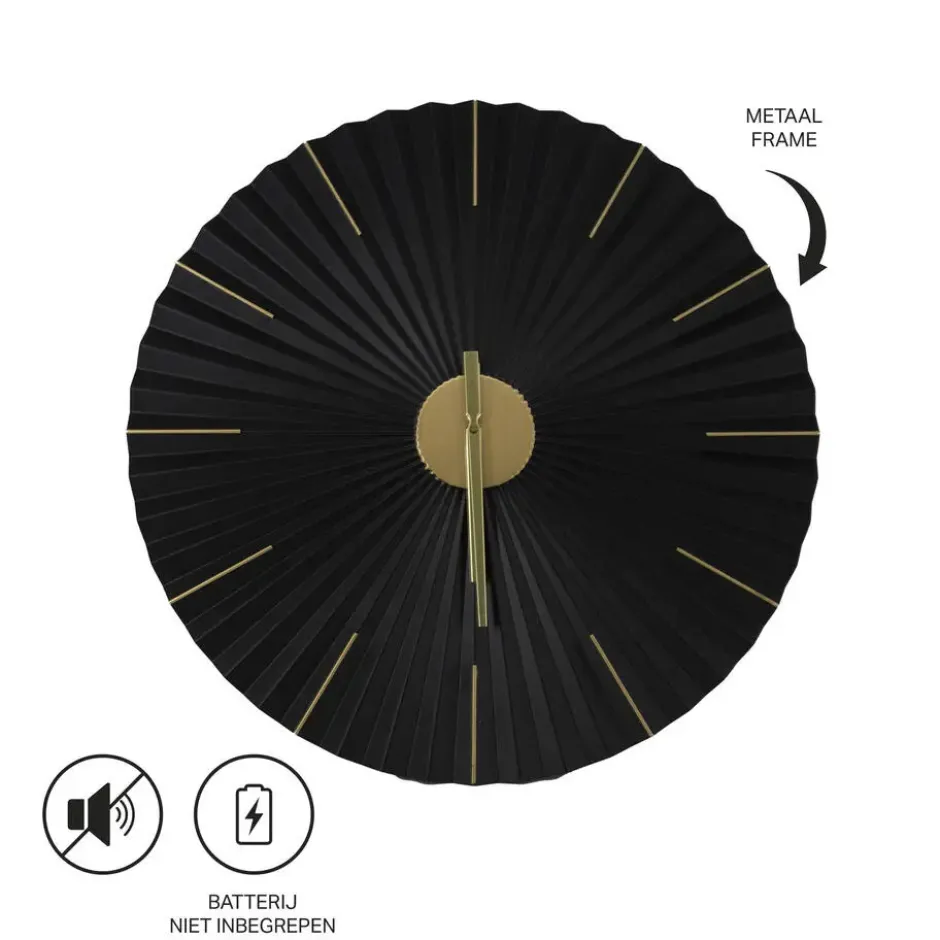 Art for the Home Klok Luxe zwart en goud Hangende Klok Origami 59cm