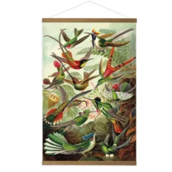 Art for the home Linnen Hanging Poster Hummingbirds 80x60cm