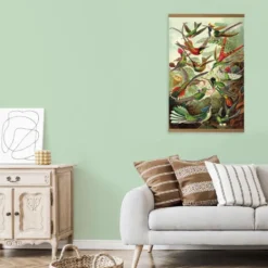 Art for the home Linnen Hanging Poster Hummingbirds 80x60cm