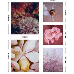 Art for the Home Zee van Bloemen Canvas Set van 5 80x60 cm