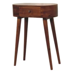 Artisan Furniture Massief Houten Mini Albion Console, 1 Lade, Donkerbruin
