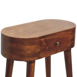 Artisan Furniture Massief Houten Mini Albion Console, 1 Lade, Donkerbruin