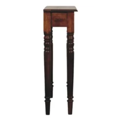 Artisan Furniture Massief Houten Console, Gedraaide Poten, 1 Lade, Donkerbruin