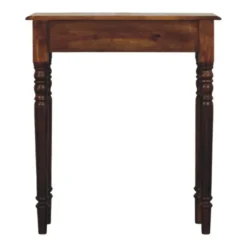 Artisan Furniture Massief Houten Console, Gedraaide Poten, 1 Lade, Donkerbruin