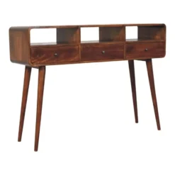 Artisan Furniture Massief Hout Triple Curved Chestnut Consoletafel