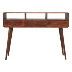 Artisan Furniture Massief Hout Triple Curved Chestnut Consoletafel