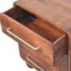 Artisan Furniture Massief Houten 3-Lades Rond Chest, Bruin