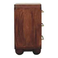 Artisan Furniture Massief Houten 3-Lades Rond Chest, Bruin