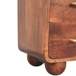 Artisan Furniture Massief Houten 3-Lades Rond Chest, Bruin