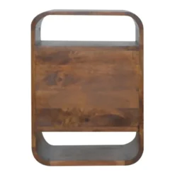 Artisan Furniture Massief Hout Chestnut Gebogen Nachtkastje met 2 Lades
