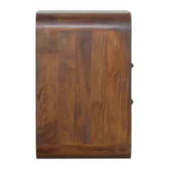 Artisan Furniture Massief Hout Chestnut Gebogen Nachtkastje met 2 Lades