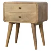 Artisan Furniture Massief Houten Gebogen Eiken Nachtkastje