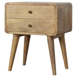 Artisan Furniture Massief Houten Gebogen Eiken Nachtkastje