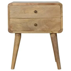 Artisan Furniture Massief Houten Gebogen Eiken Nachtkastje