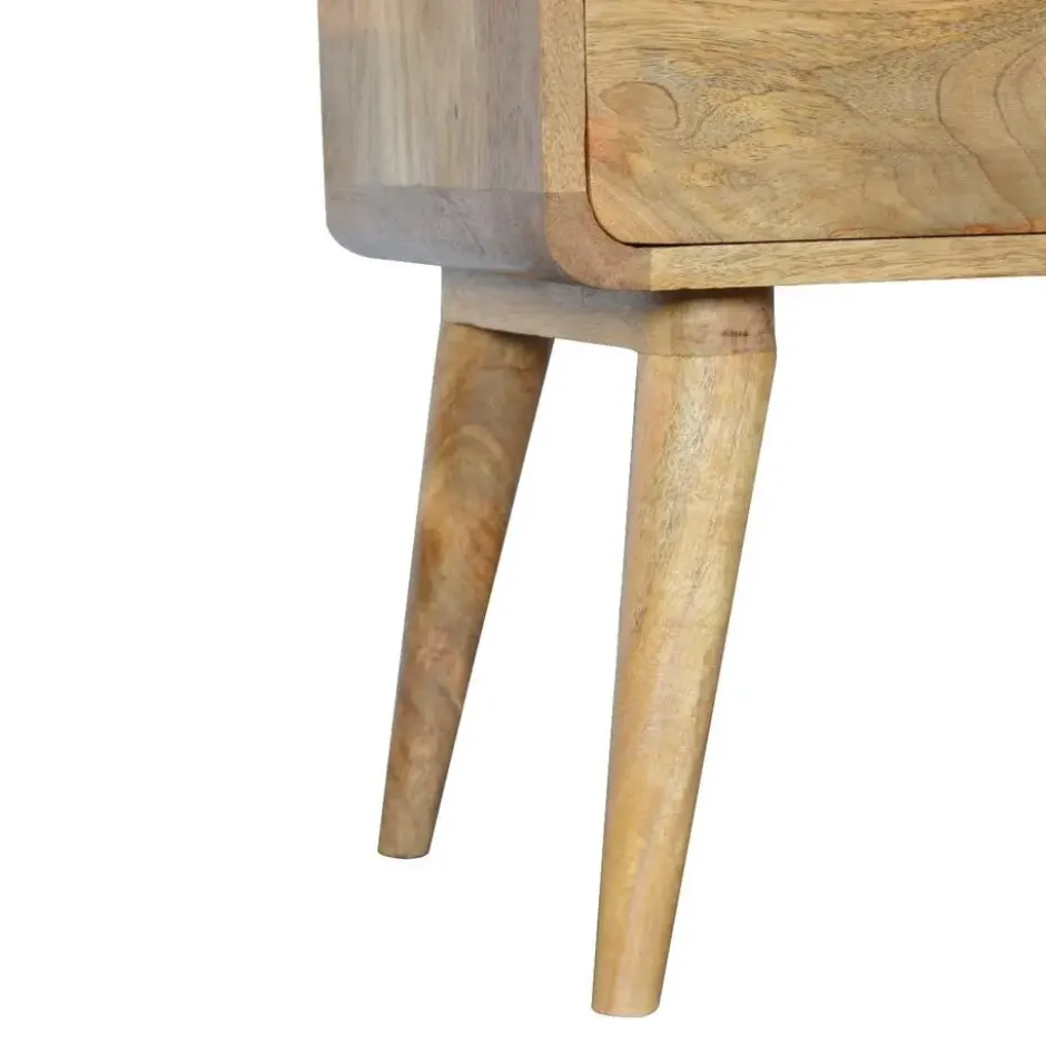 Artisan Furniture Massief Houten Gebogen Eiken Nachtkastje