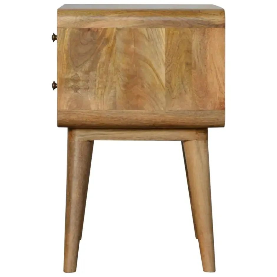 Artisan Furniture Massief Houten Gebogen Eiken Nachtkastje