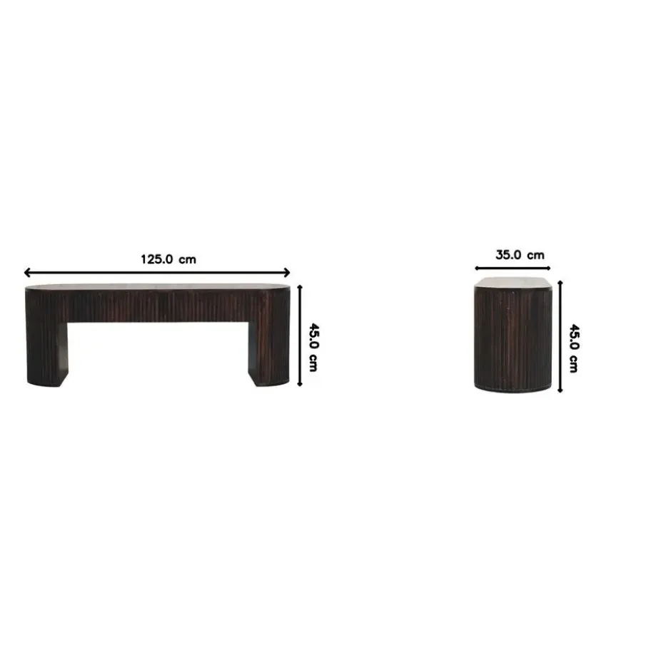 Artisan Furniture Massief hout Loop Kastanje Bank