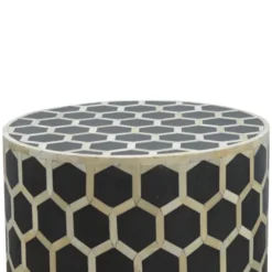 Artisan Furniture Massief Houten Bijzetkruk met Beeninleg, Bruin