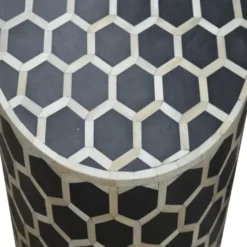 Artisan Furniture Massief Houten Bijzetkruk met Beeninleg, Bruin