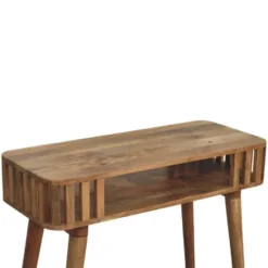 Artisan Furniture Massief Mangohouten console met latten, eikenlook