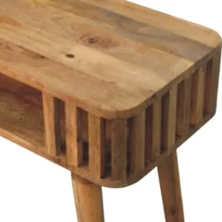 Artisan Furniture Massief Mangohouten console met latten, eikenlook