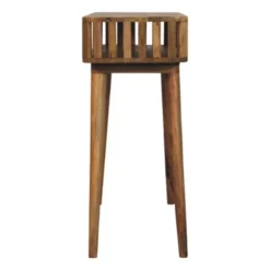 Artisan Furniture Massief Mangohouten console met latten, eikenlook