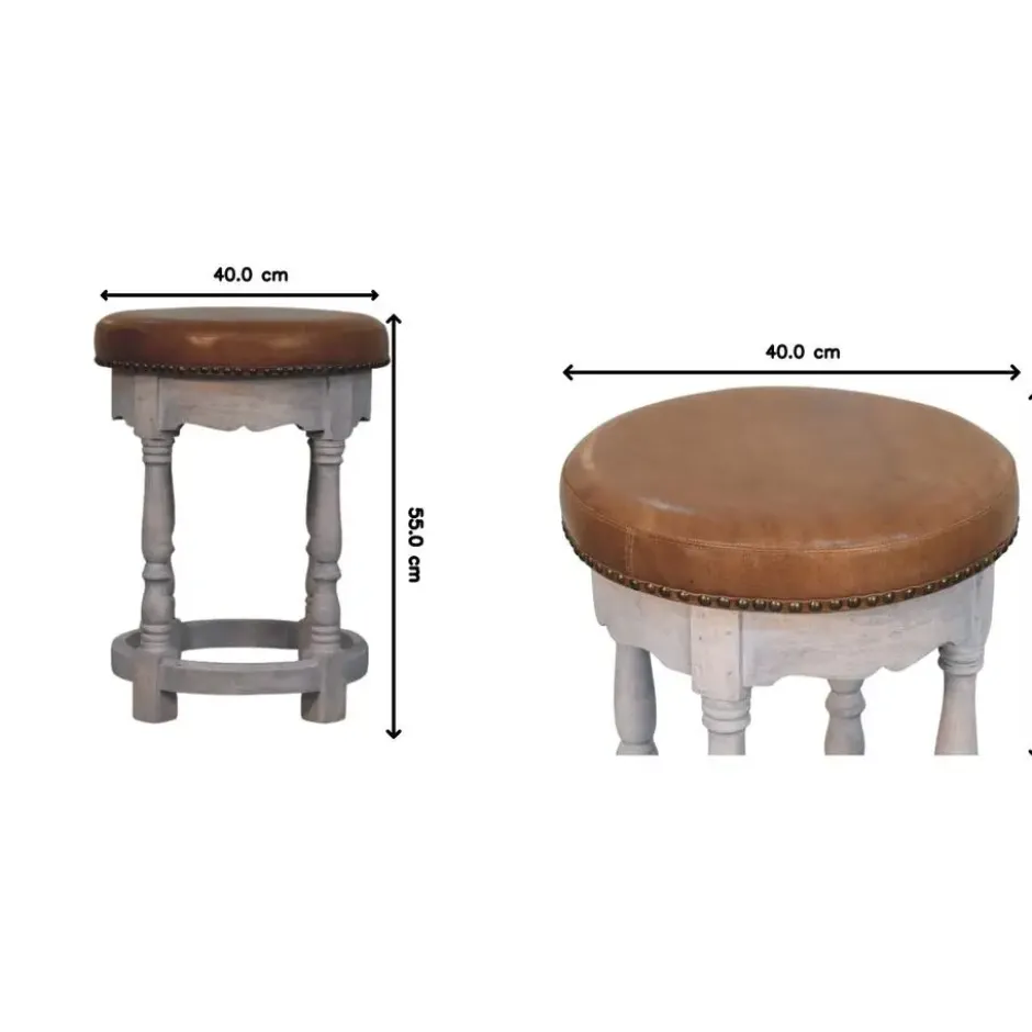 Artisan Furniture Massief Mangohouten Rustic Charm kruk