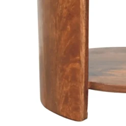 Artisan Furniture Massief Mangohouten Savoy kruk leer