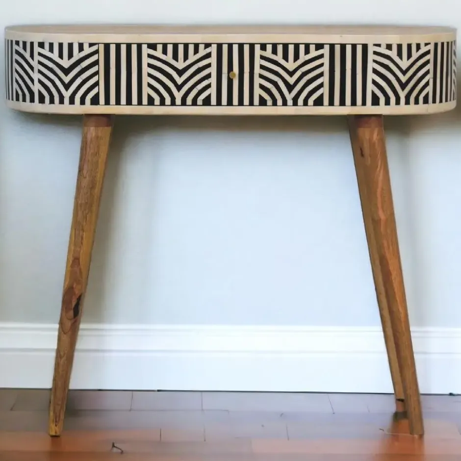 Artisan Furniture Solid hout Edessa Sidetable Tafel met Bone Inlay