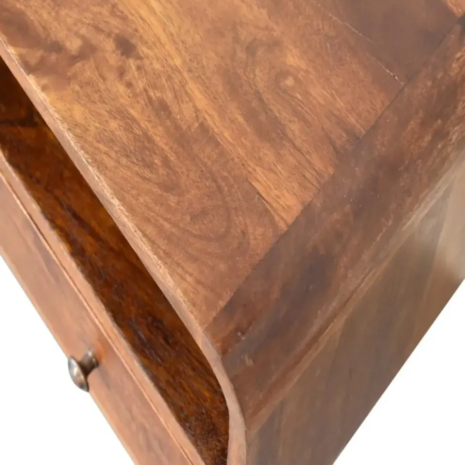 Artisan Furniture Solid hout Kastanje Gebogen TV meubel
