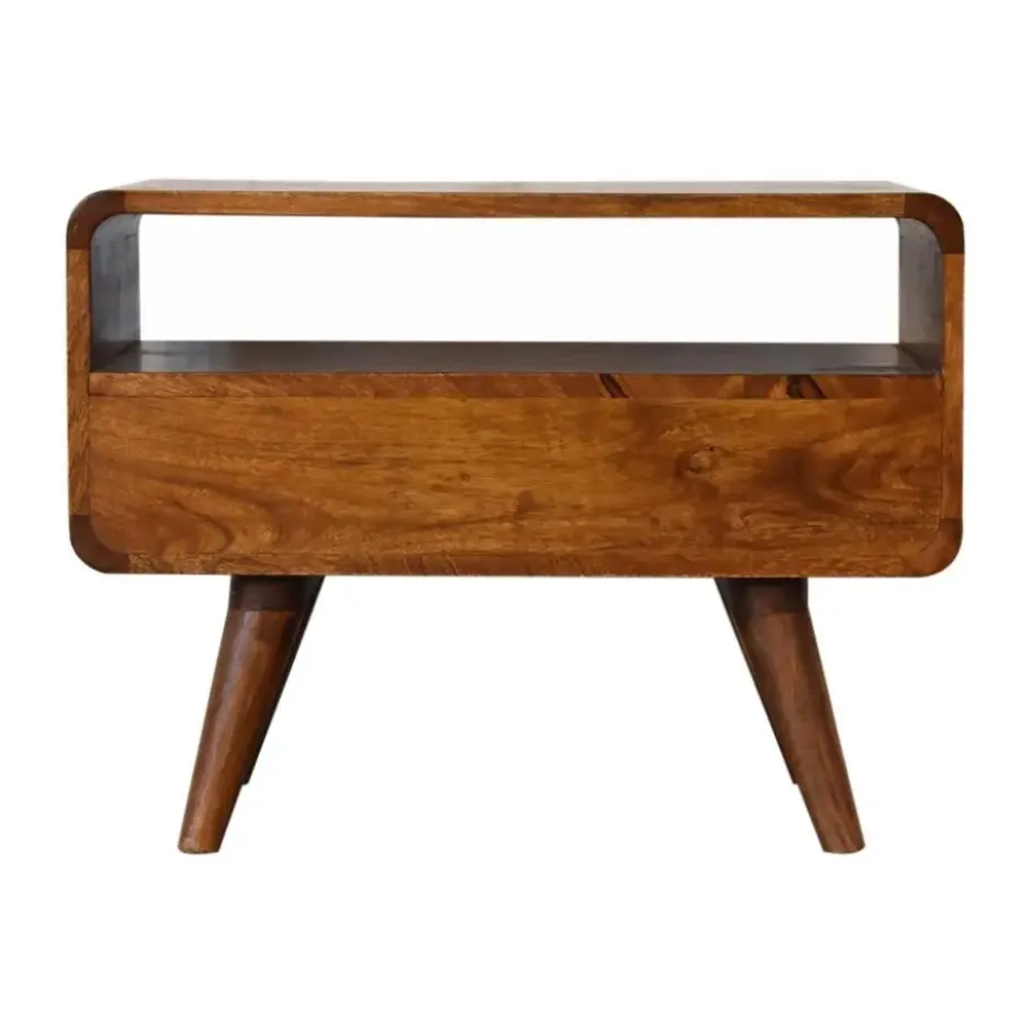 Artisan Furniture Solid hout Kastanje Gebogen TV meubel