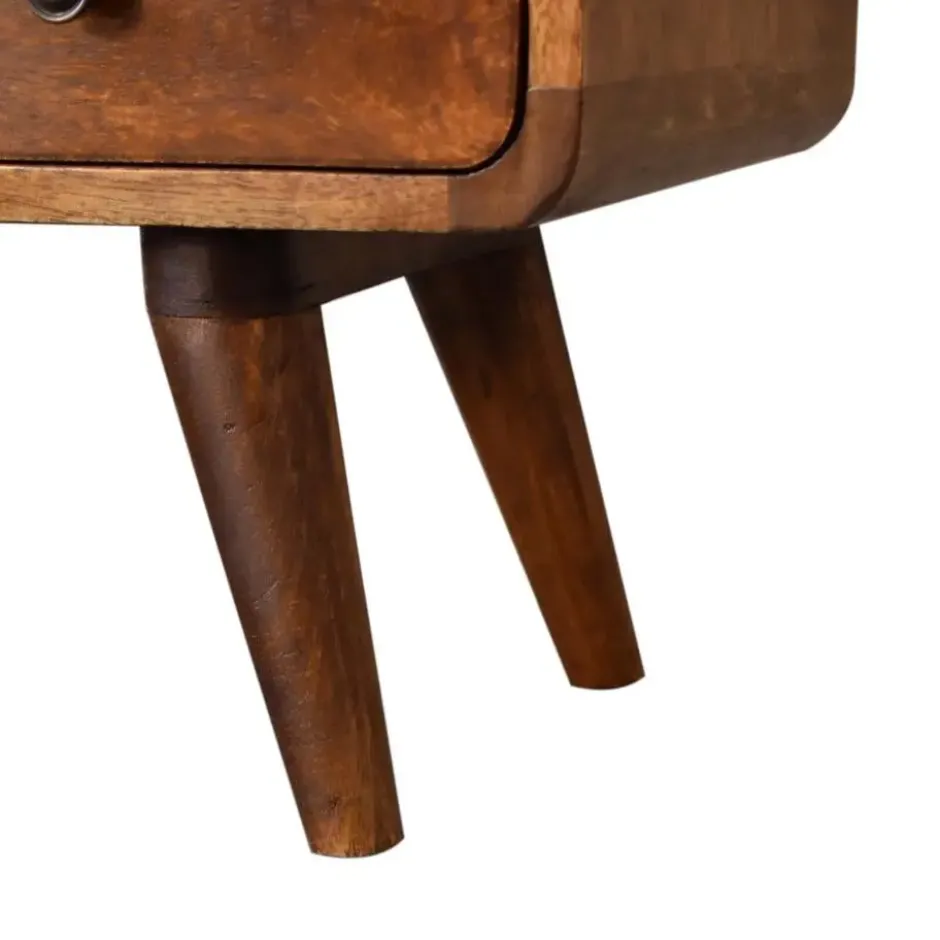 Artisan Furniture Solid hout Kastanje Gebogen TV meubel