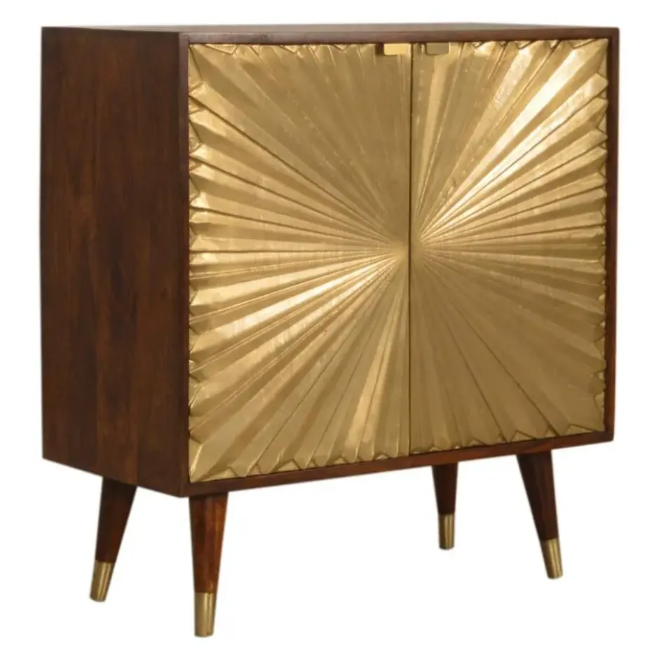 Artisan Furniture Solid hout Manila Gouden Wandkast