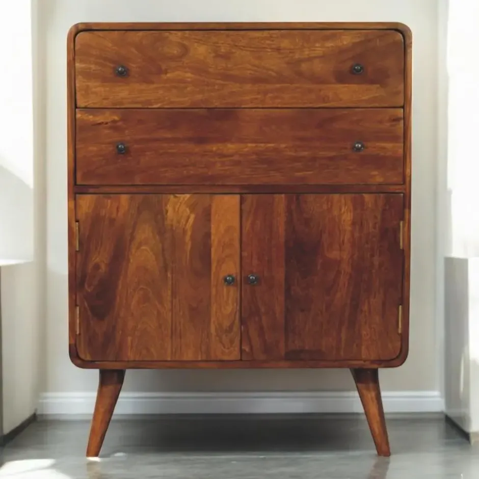 Artisan Furniture Solid hout Gebogen Nordic Charme Wandkast