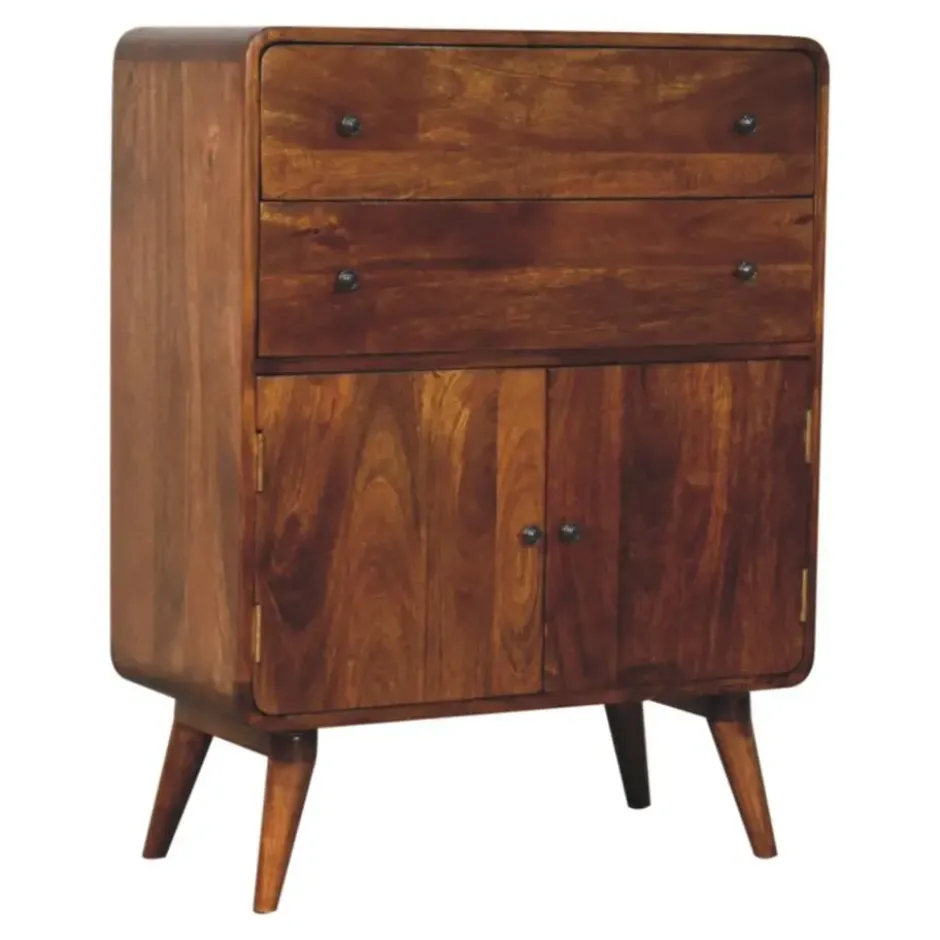 Artisan Furniture Solid hout Gebogen Nordic Charme Wandkast