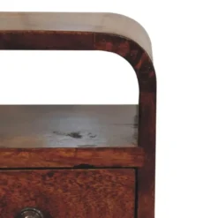 Artisan Furniture Solid hout Kastanje Open Nachtkastje met Sleuf