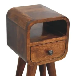 Artisan Furniture Solid hout Kastanje Open Nachtkastje met Sleuf