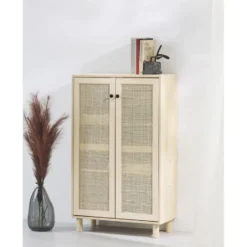 Astigarraga Wandkast Sense - 2 deuren - grenen en rotan